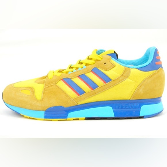Adidas Originals ZX 800 Mens 12 Yellow Suede Blue Red Mesh Retro Sneakers - Picture 12 of 12